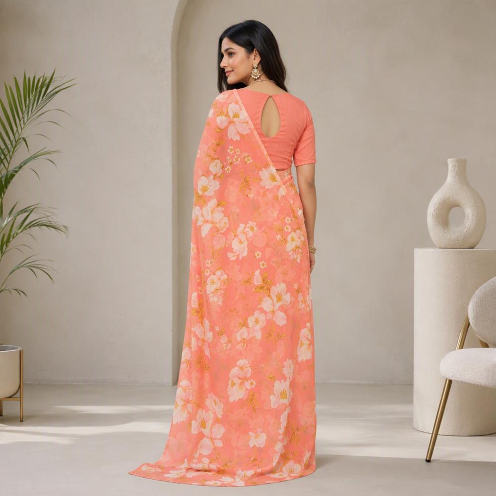 Super Soft Georgette Printed Saree with Blouse