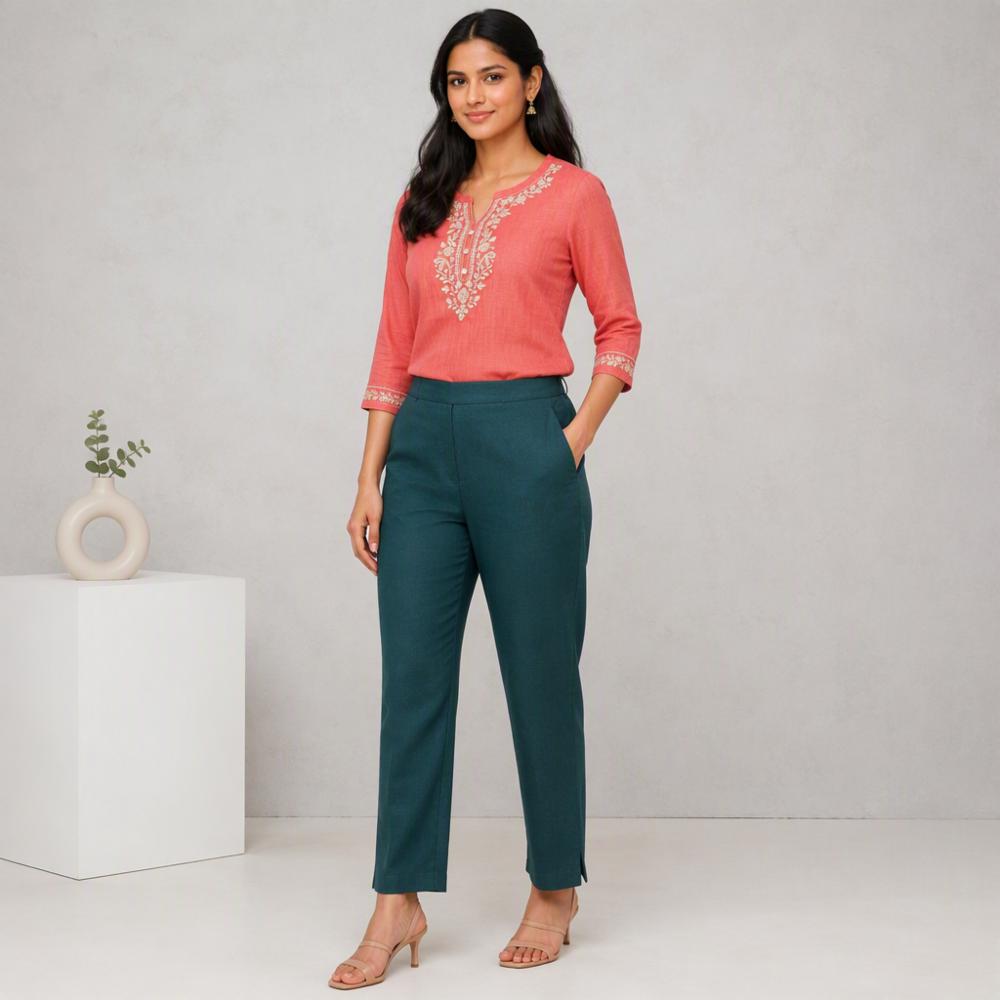 Women's Straight Fit Cotton Pants