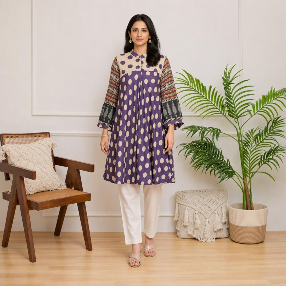 Mul Cotton A-line Tunic Set for Women