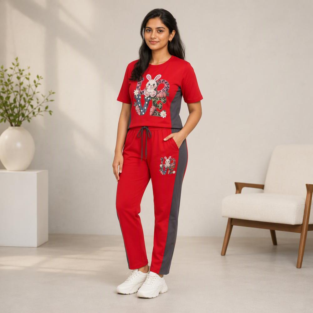 Trendy Printed Imported Cotton Cord Set for Women
