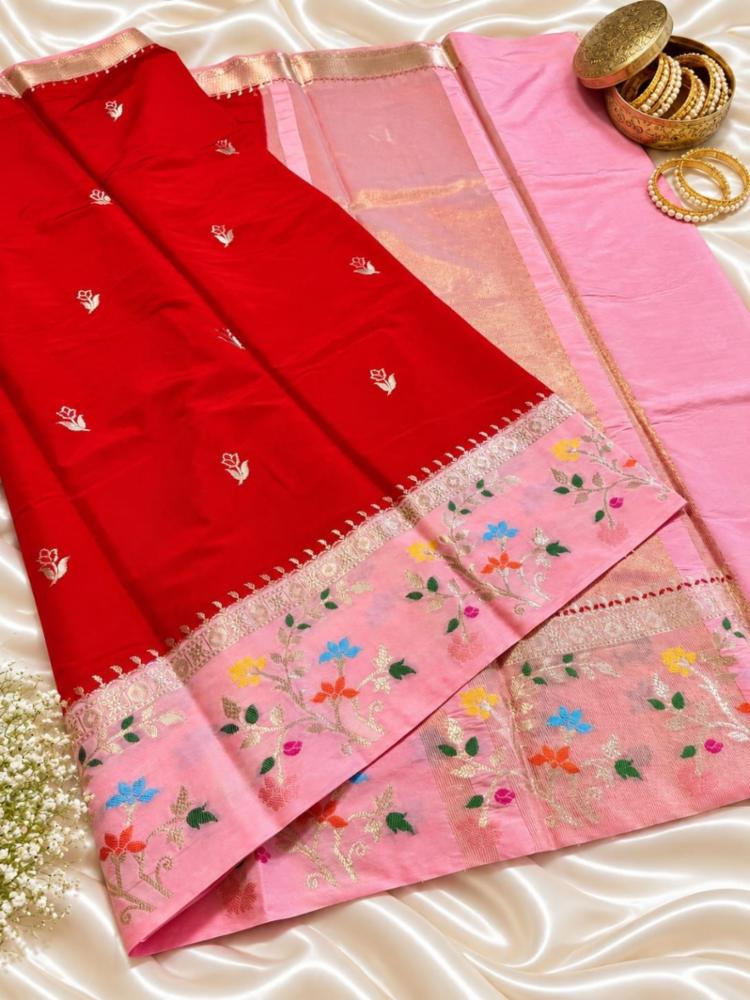 Banarasi Crystal Silk Daybel Soft Saree with Zari