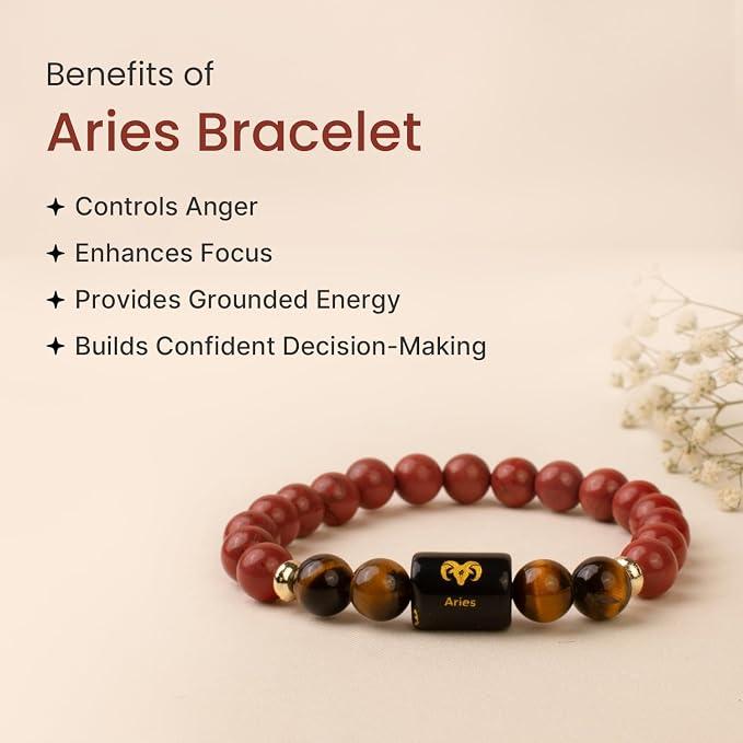 Aries Zodiac Mesh Rashi Bracelet with Aries Ram Symbol Charm