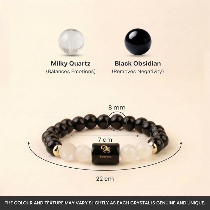 Scorpio Zodiac & Rashi Astrological Bracelet with Scorpio Symbol Charm