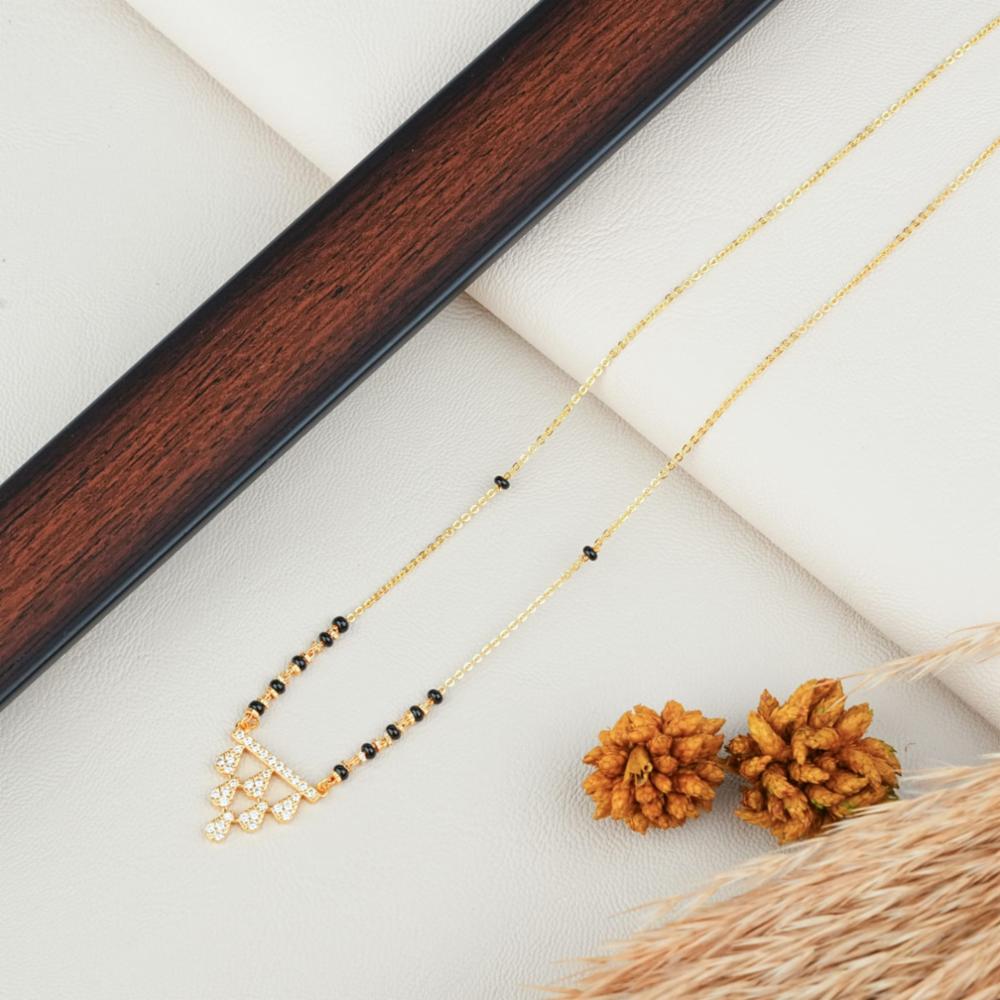 Gold Plated Mangalsutra with Black Beads
