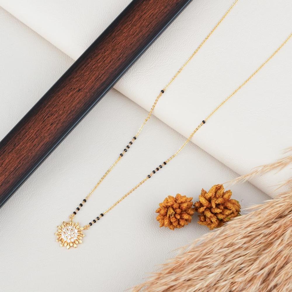 Gold-Plated Lotus Tulip Infinity Mangalsutra for Women