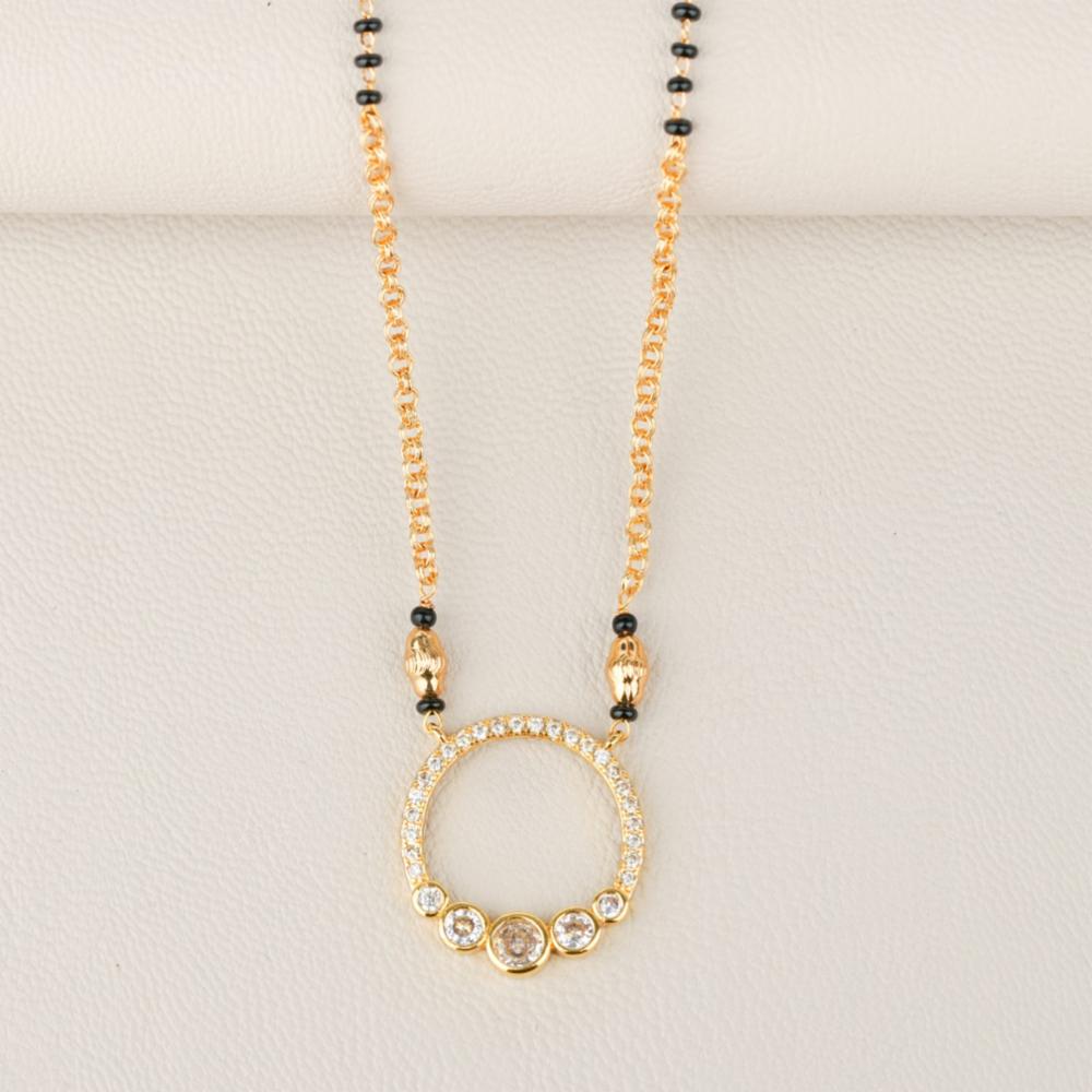 Gold-Tone Modern Mangalsutra with Chain Design