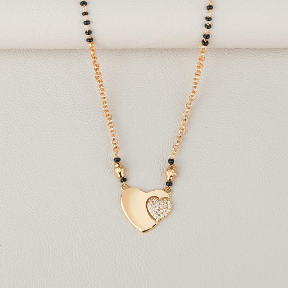 Sterling Silver Gold-Plated Heart Necklace with Multi-Stone Pendant for Women