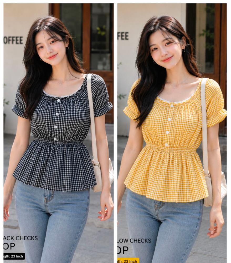 Stylish Checks Combo Top