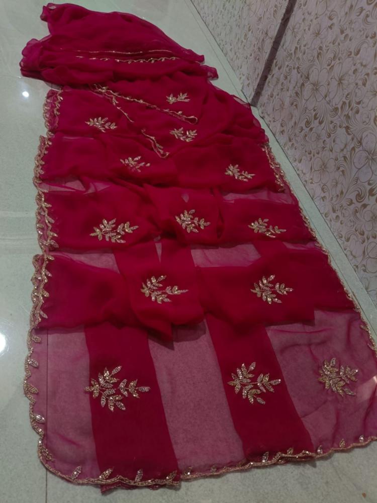 30 * 30 Royal Georgette Saree with Heavy Handwork Border