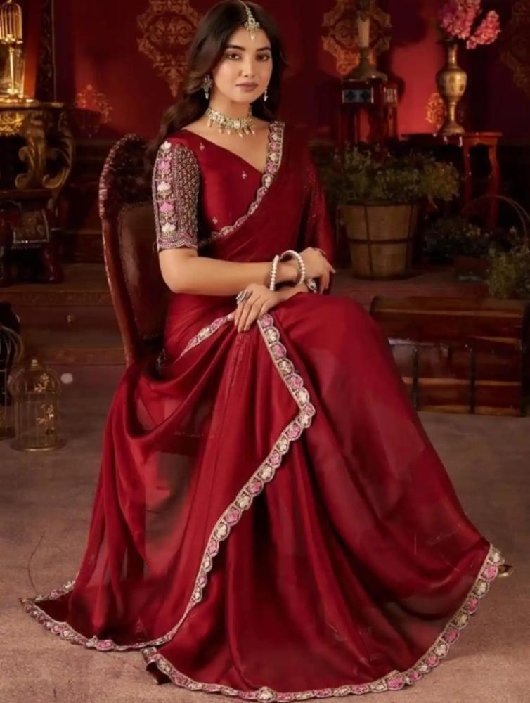 Women's Bomkai Silk Saree with Embroidered Border and Blouse