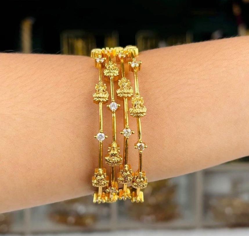 Lakshmi Design Gold-Finish Bangles