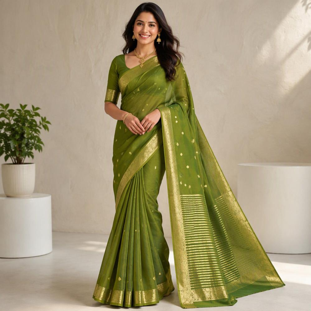Pure Viscose Mysore Crepe Saree with Dola Blouse