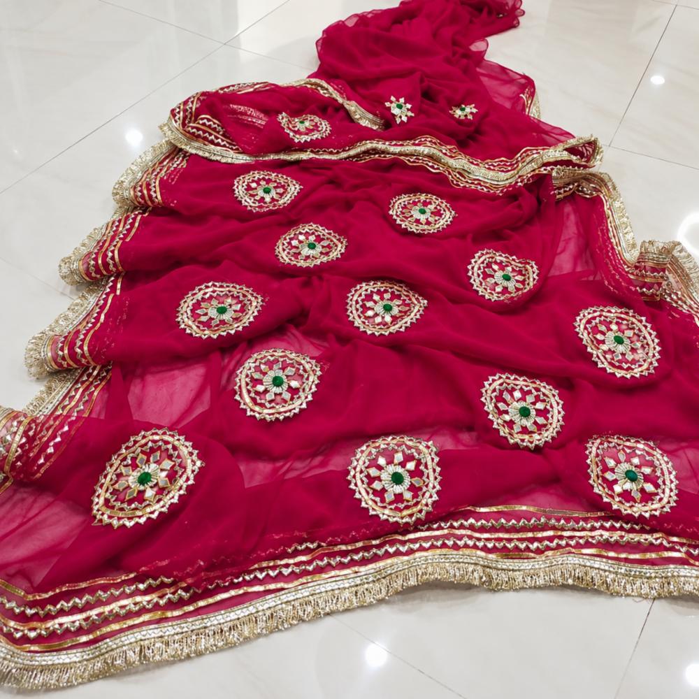Georgette Saree with All Over Gota Border and Blouse