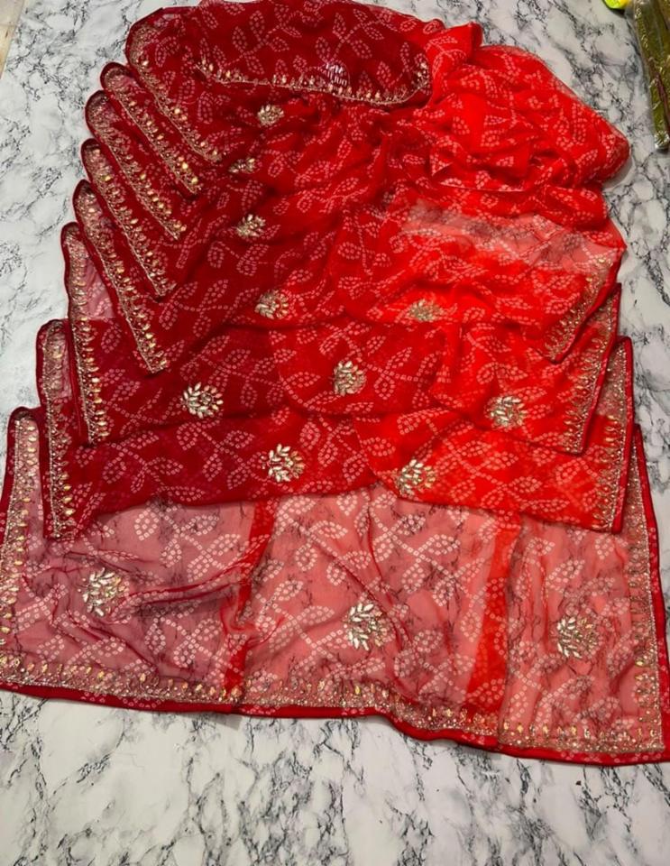 Synthetic Georgette Handwork Saree with Motifs and Border