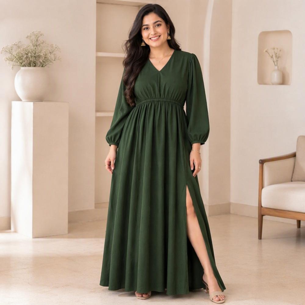 Designer Georgette Long Dress with Front Side Slit
