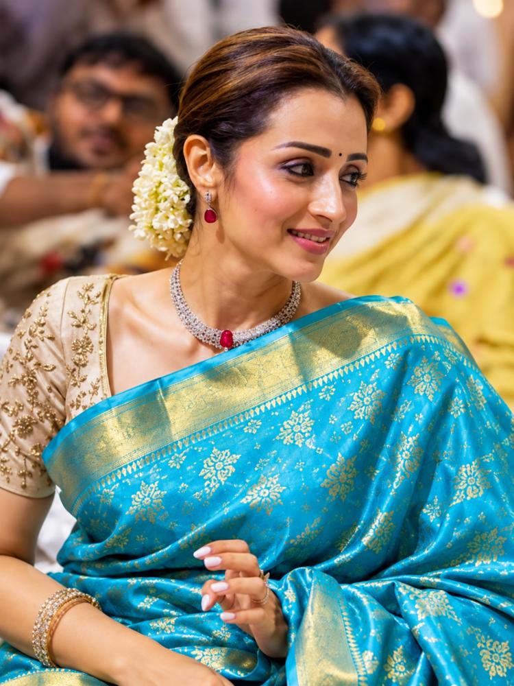 Women's Turquoise Blue Banarasi Silk Saree