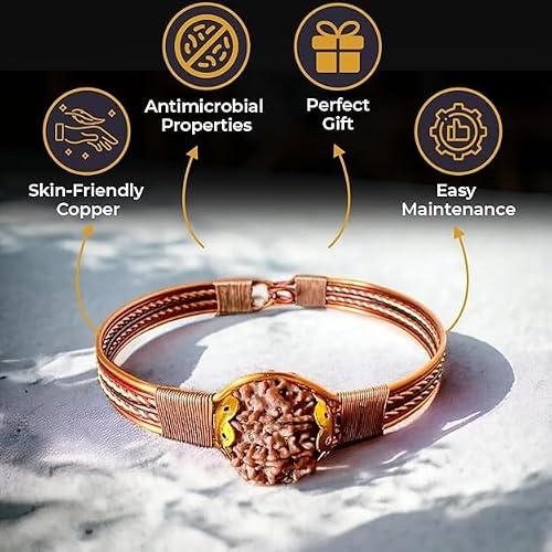 5 Mukhi Pure Copper Rudraksha Bracelet