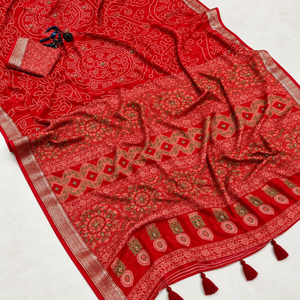 Ghungroo Georgette Saree With Blouse Piece
