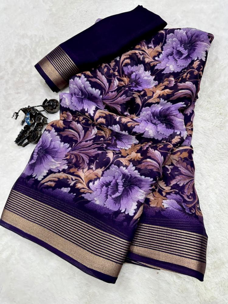 Georgette Saree With Matching Blouse Piece