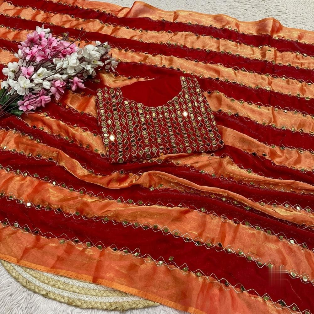 Heavy Space Silk Saree with Multi Embroidery Blouse and Aari Work