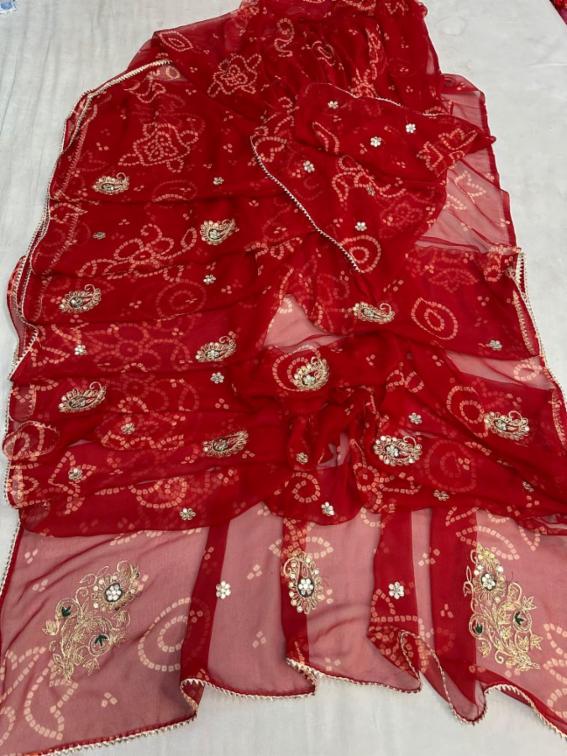Royal Georgette Saree with Hand Kasab Work Butti Design