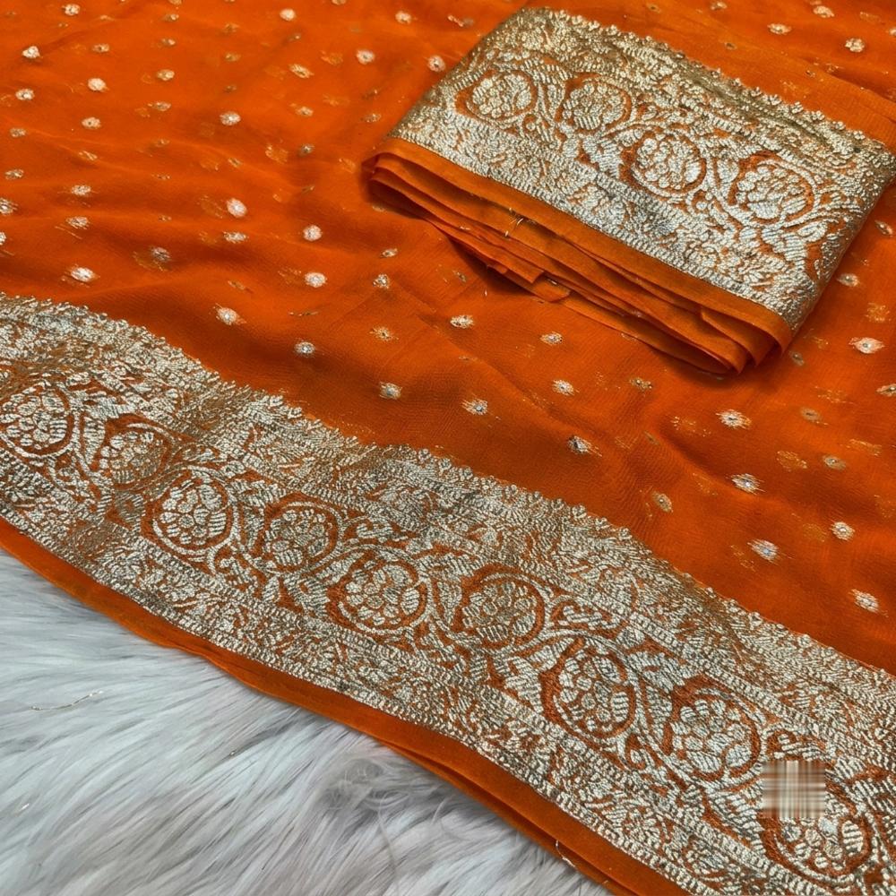 Viscose Georgette Saree With Running Blouse