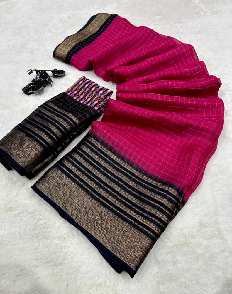 Womenâs Mysore Silk Saree with Matching Blouse Piece