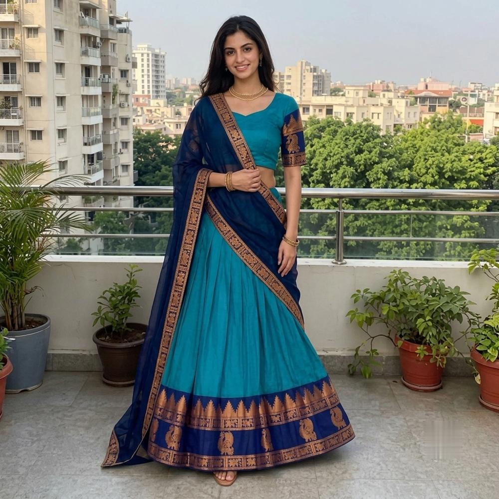 Narayanpattu Silk Lehenga Choli with Dupatta and Belt