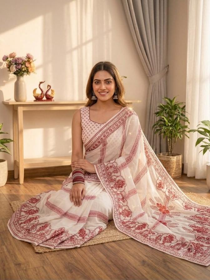 Heavy Soft Fox Georgette Saree with Prints