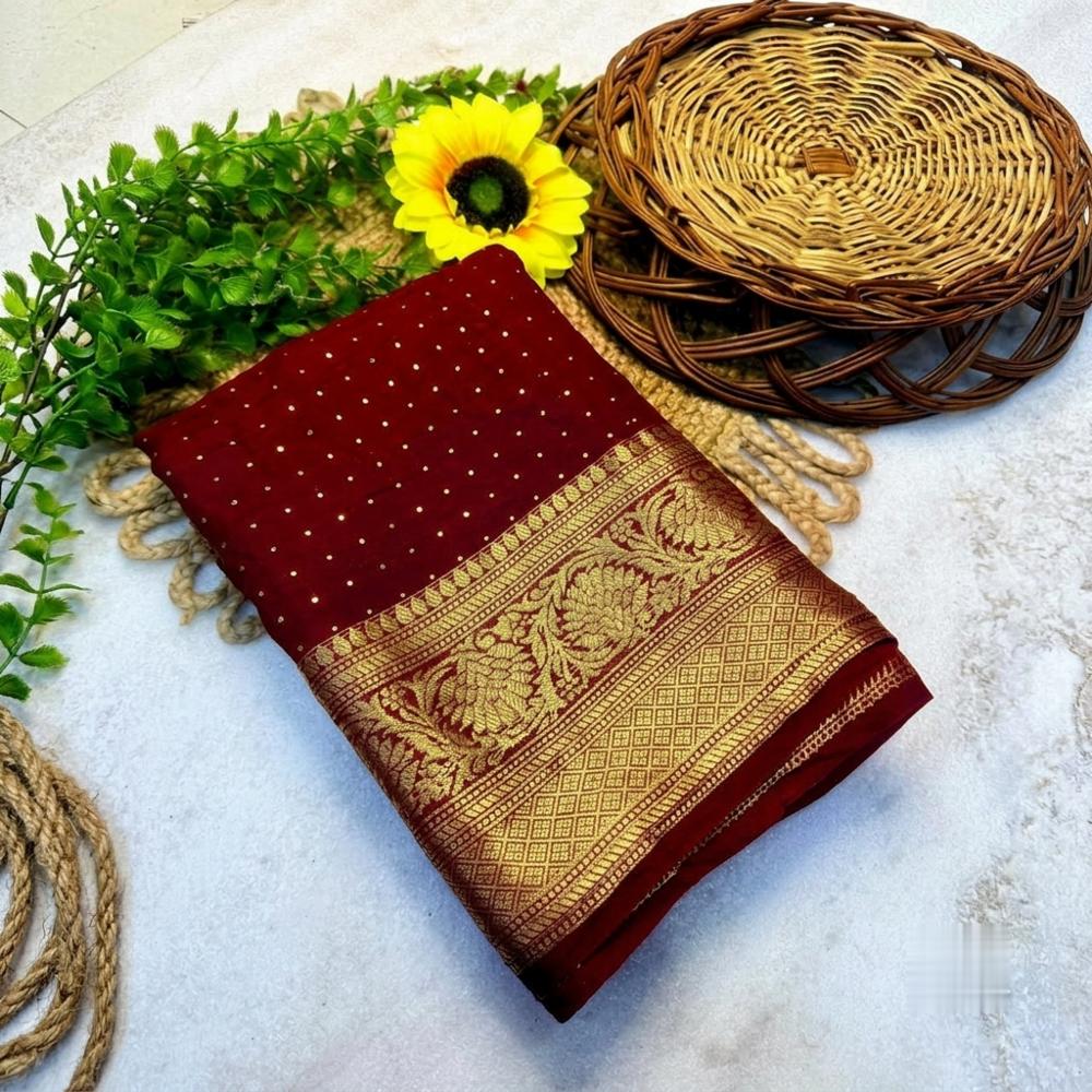 Cotton Silk Kanjivaram Bandhani Print Saree with Running Blouse