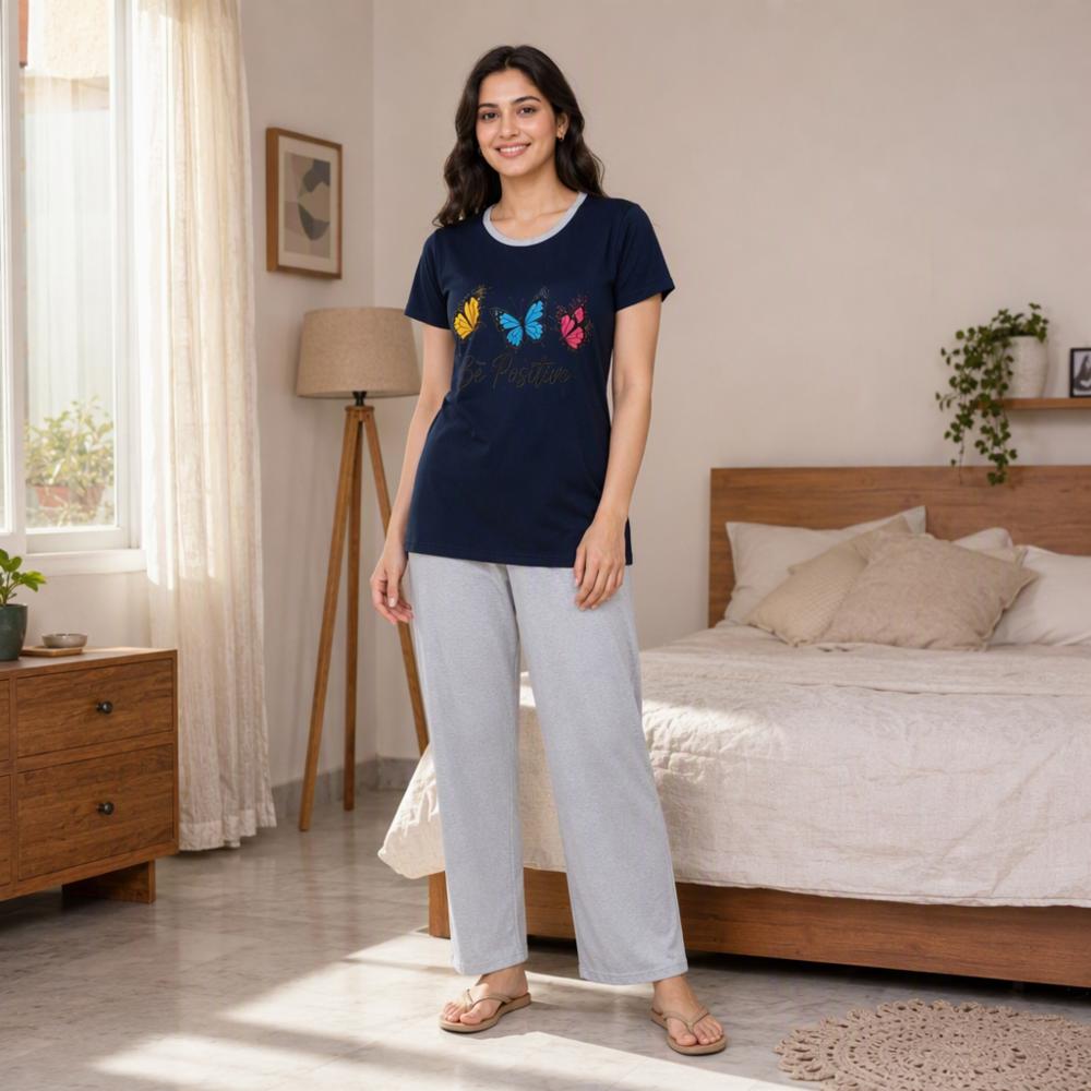Night Suit Set with Light Grey Pajama