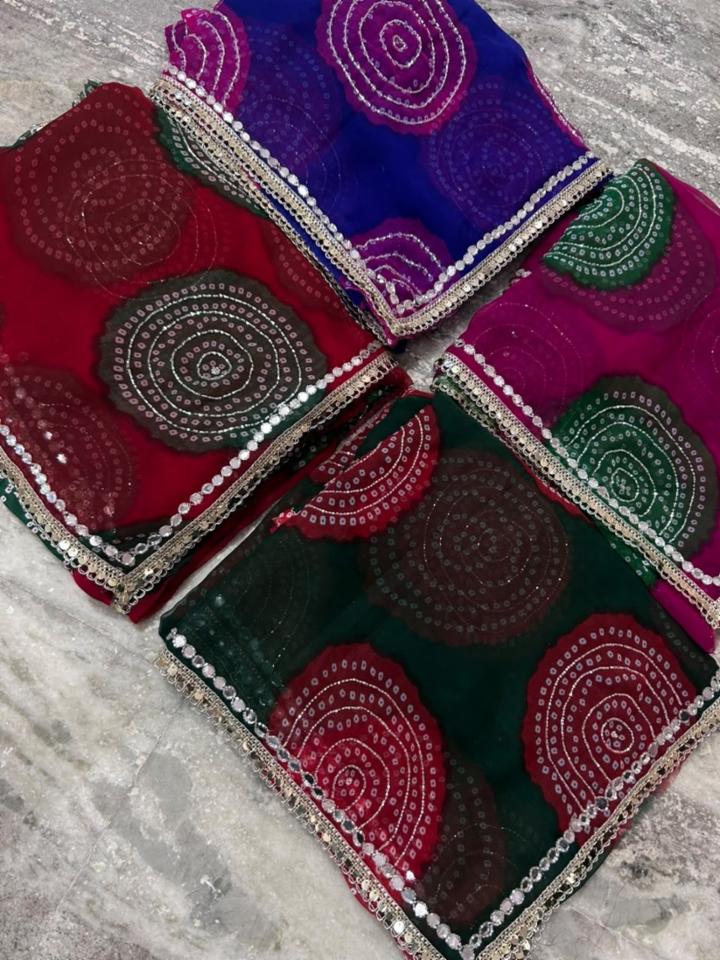 Synthetic Georgette Handwork Saree with Washable Fabric and Running Blouse