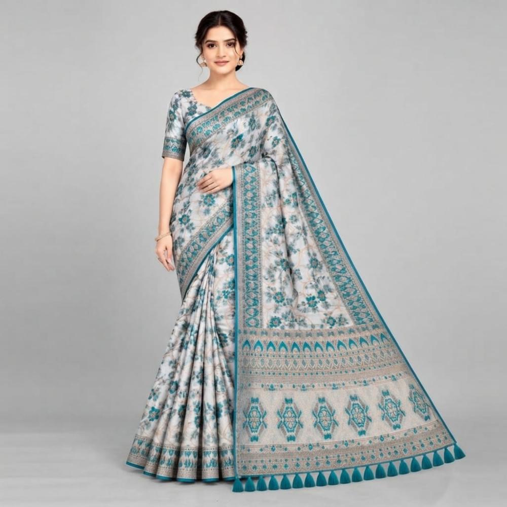 Designer Silk Saree With Blouse