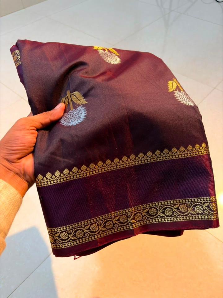 Premium Semi Katan Silk Saree with Designer Border