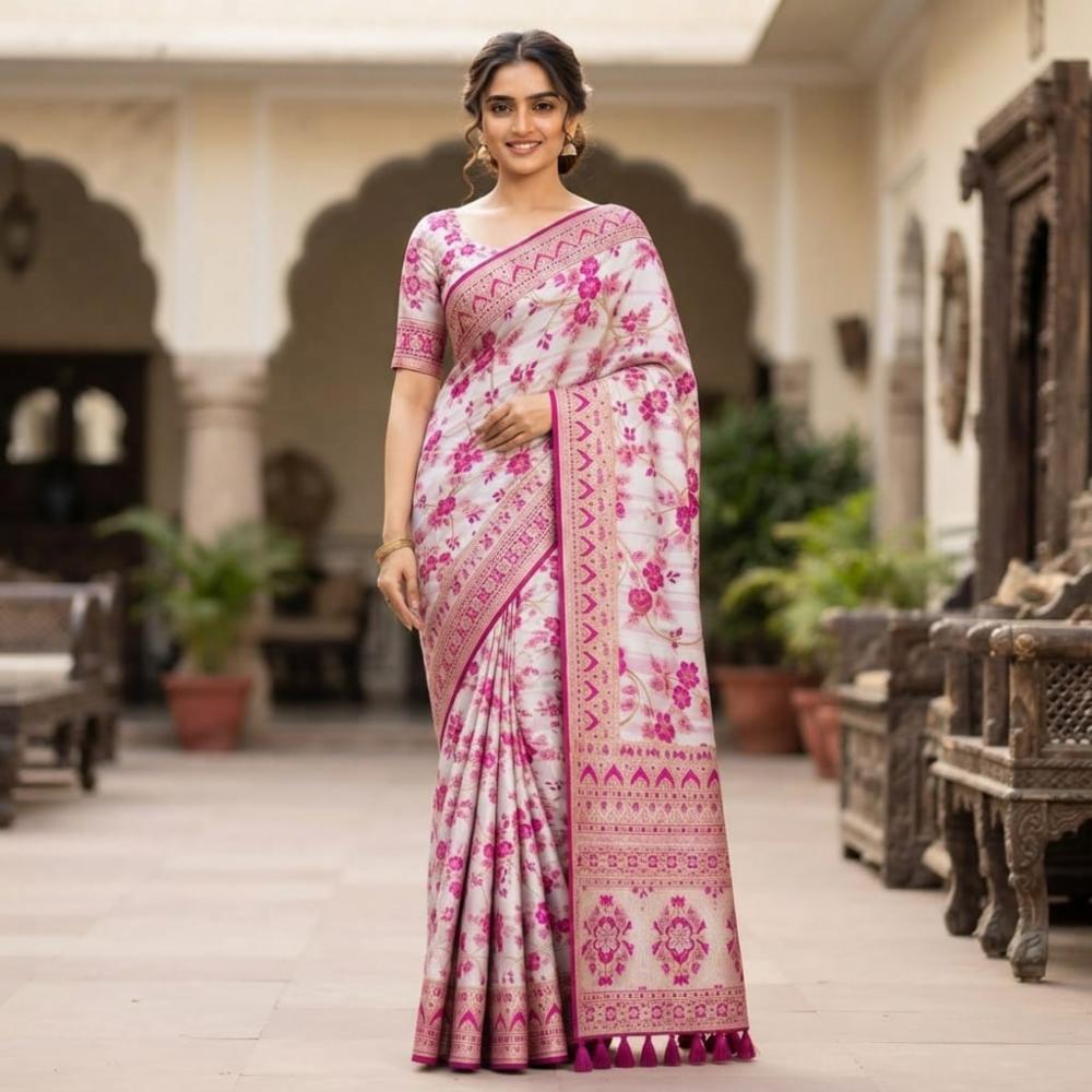 Designer Silk Saree With Blouse