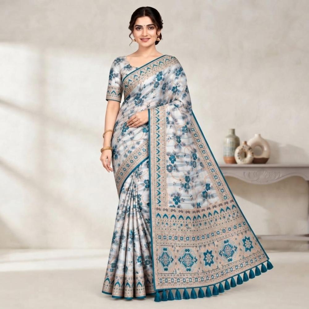Designer Silk Saree With Blouse