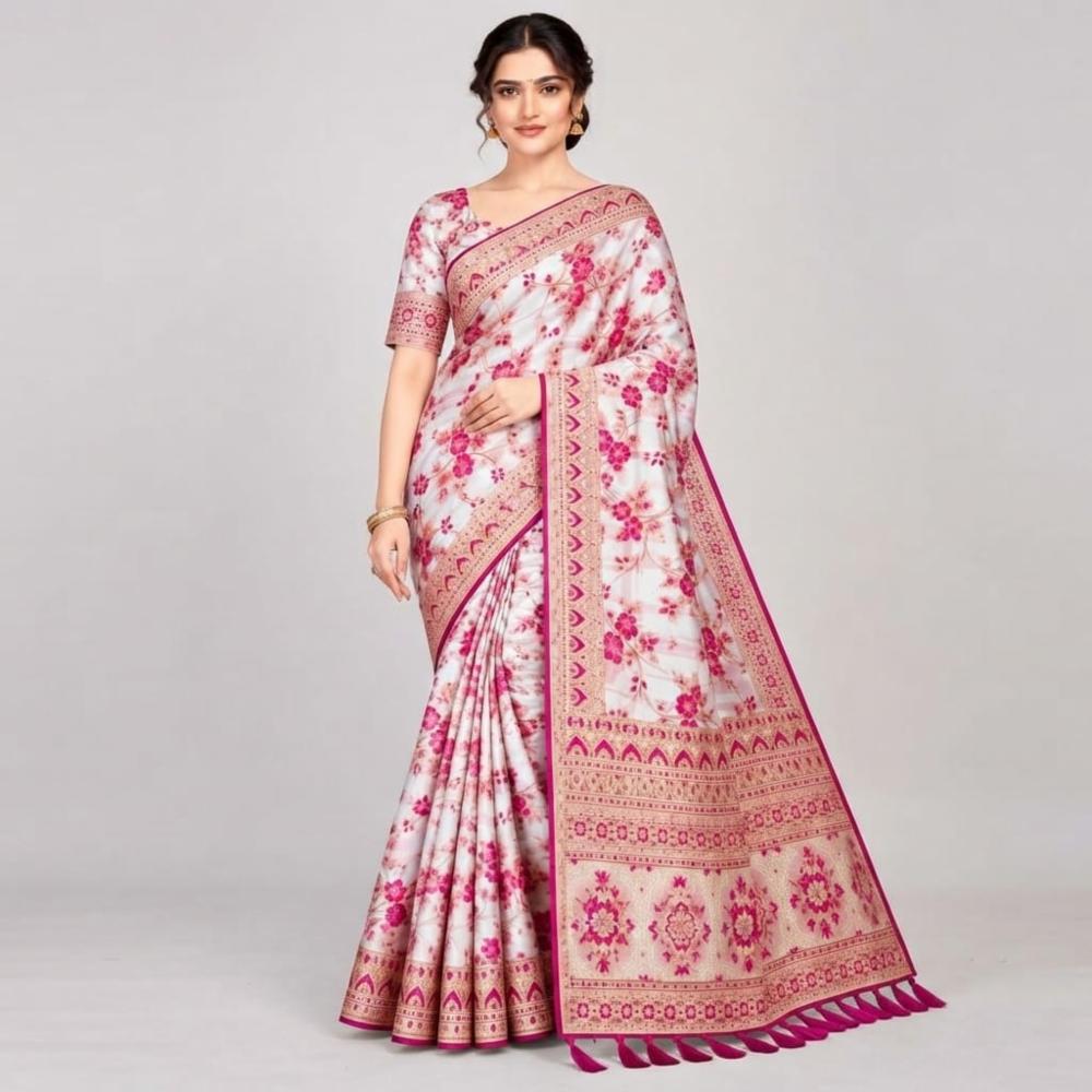 Designer Silk Saree With Blouse