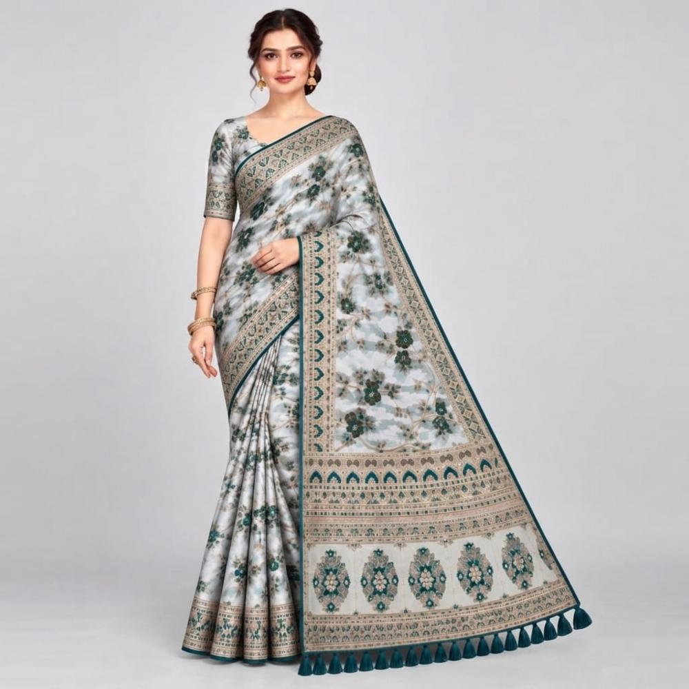 Designer Silk Saree With Blouse