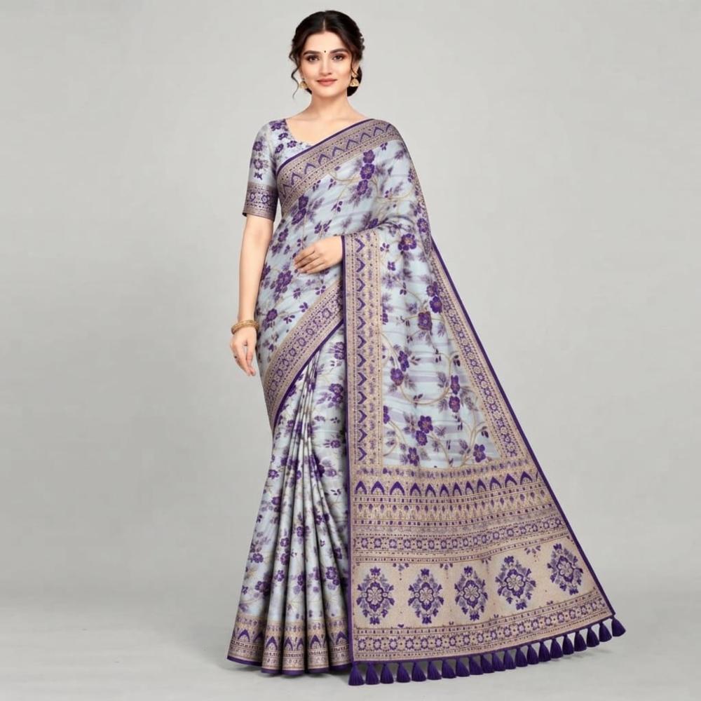 Designer Silk Saree With Blouse