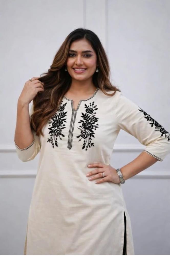Embroidery cotton kurta set