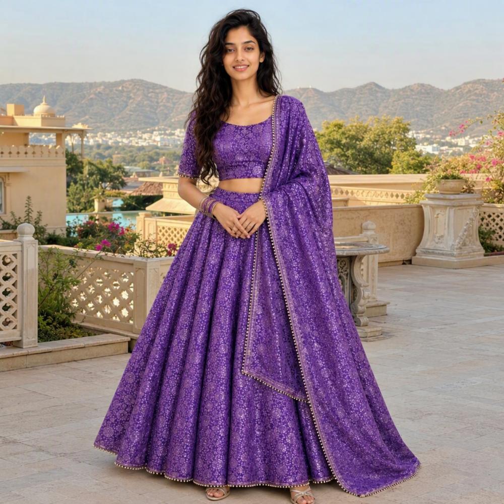 Pure Rasian Silk Zari Fabric Lehenga with Heavy Zari Work