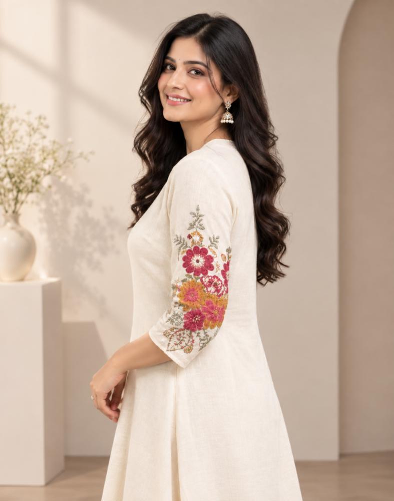 floral embroidery kurta set 