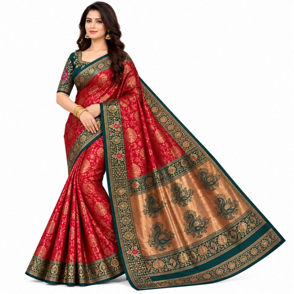 Saree for Women with Unstitched Blouse Piece 