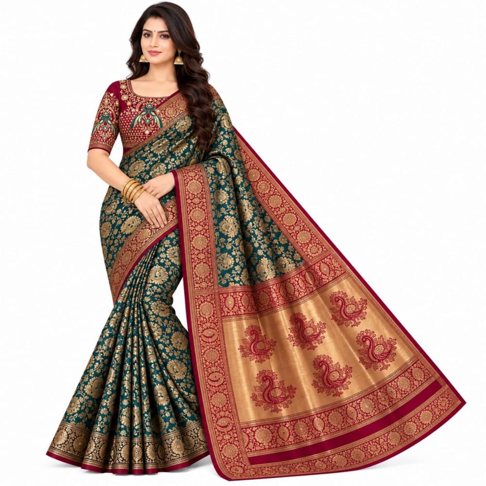 Saree for Women with Unstitched Blouse Piece 