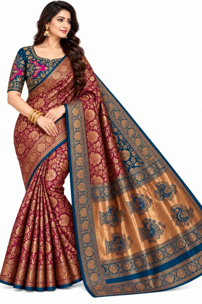 Saree for Women with Unstitched Blouse Piece 