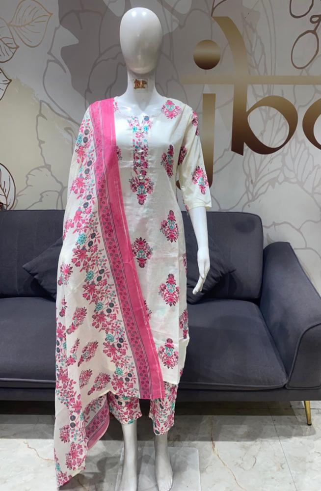 floral print cotton kurta set