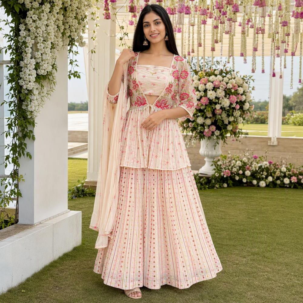 Heavy Georgette Embroidered Lehenga Choli