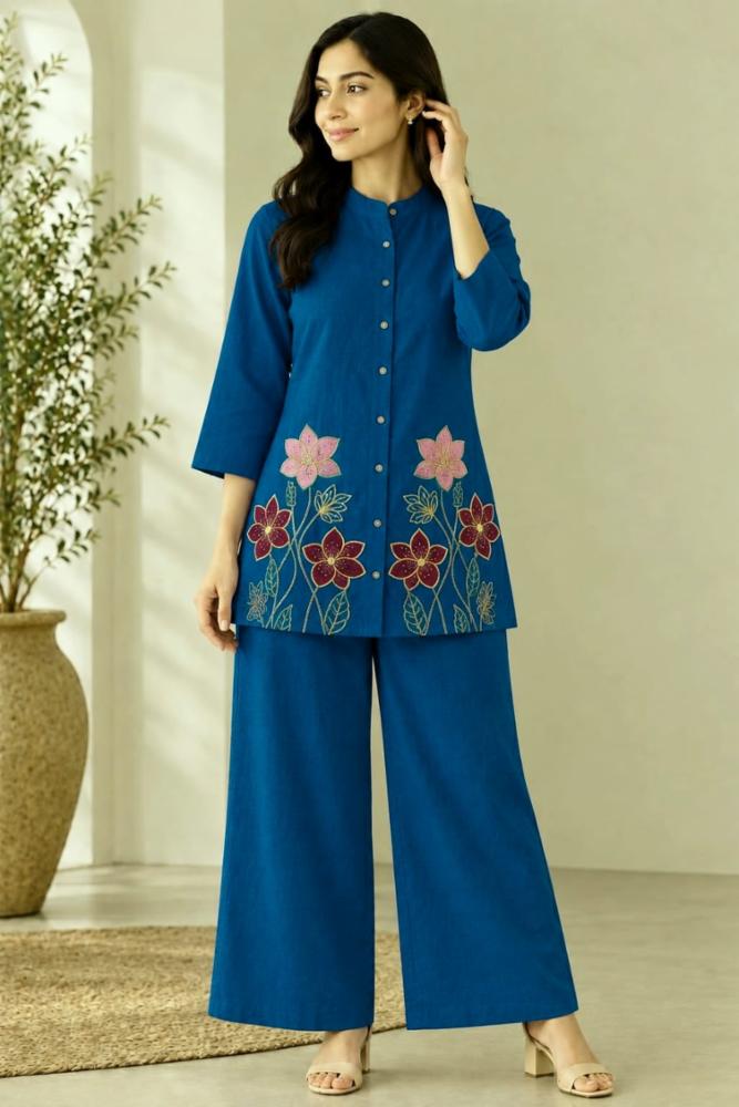 Premium Cotton Flex Coord Set with Embroidery and Plazo