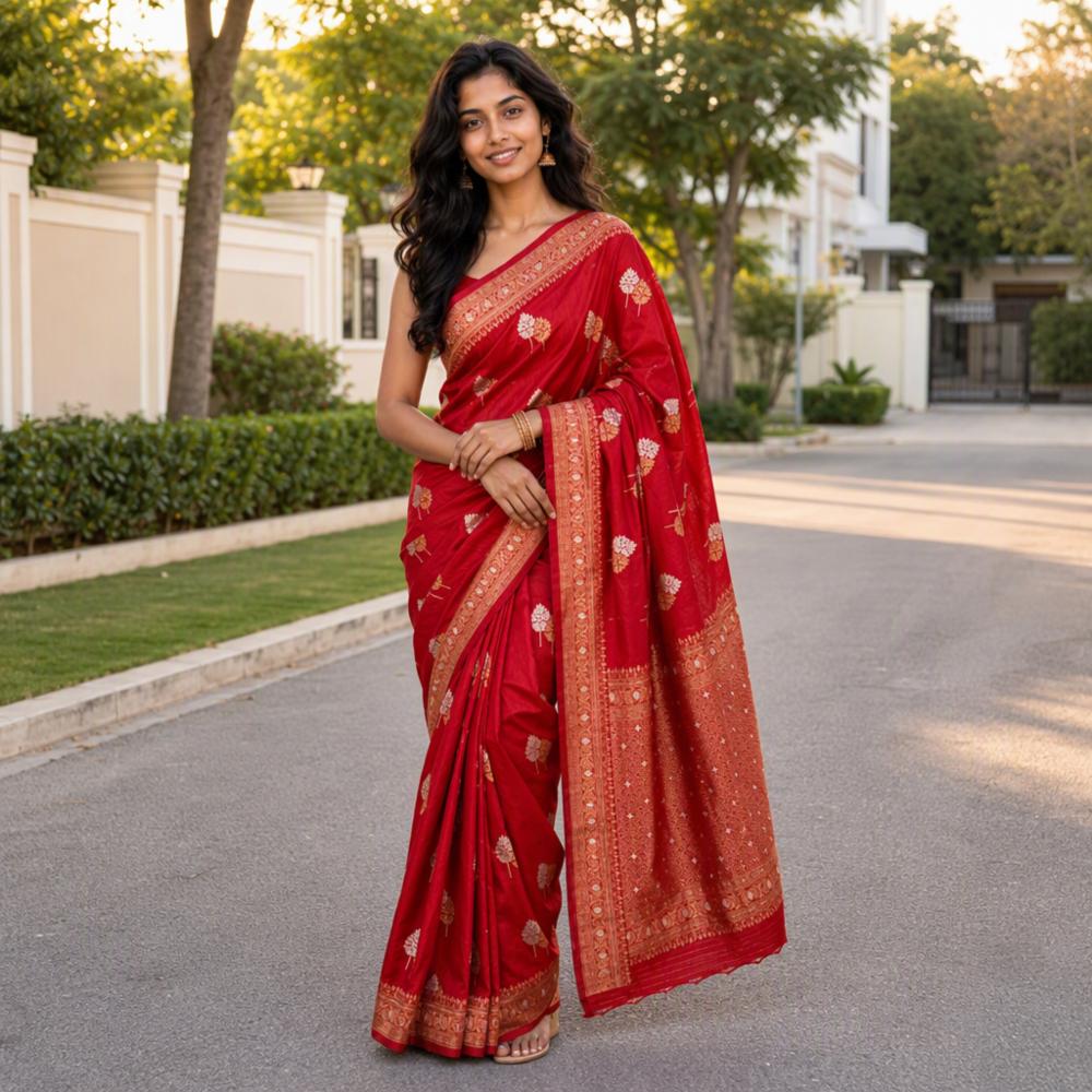 Soft Pure Khadi Dolla Silk Saree with Rich Zari Weaving Pallu