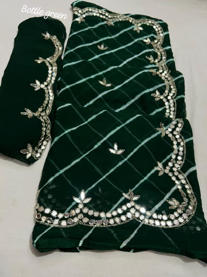 Najmin Chiffon Saree with Handmade Leheriya Design